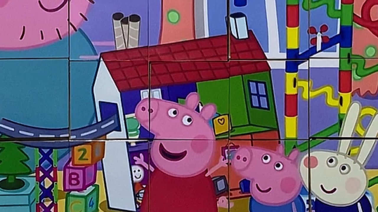 The Biggest Marble Run Challenge with Peppa Pig solving jigsaw puzzle for kids with Peppa Pig