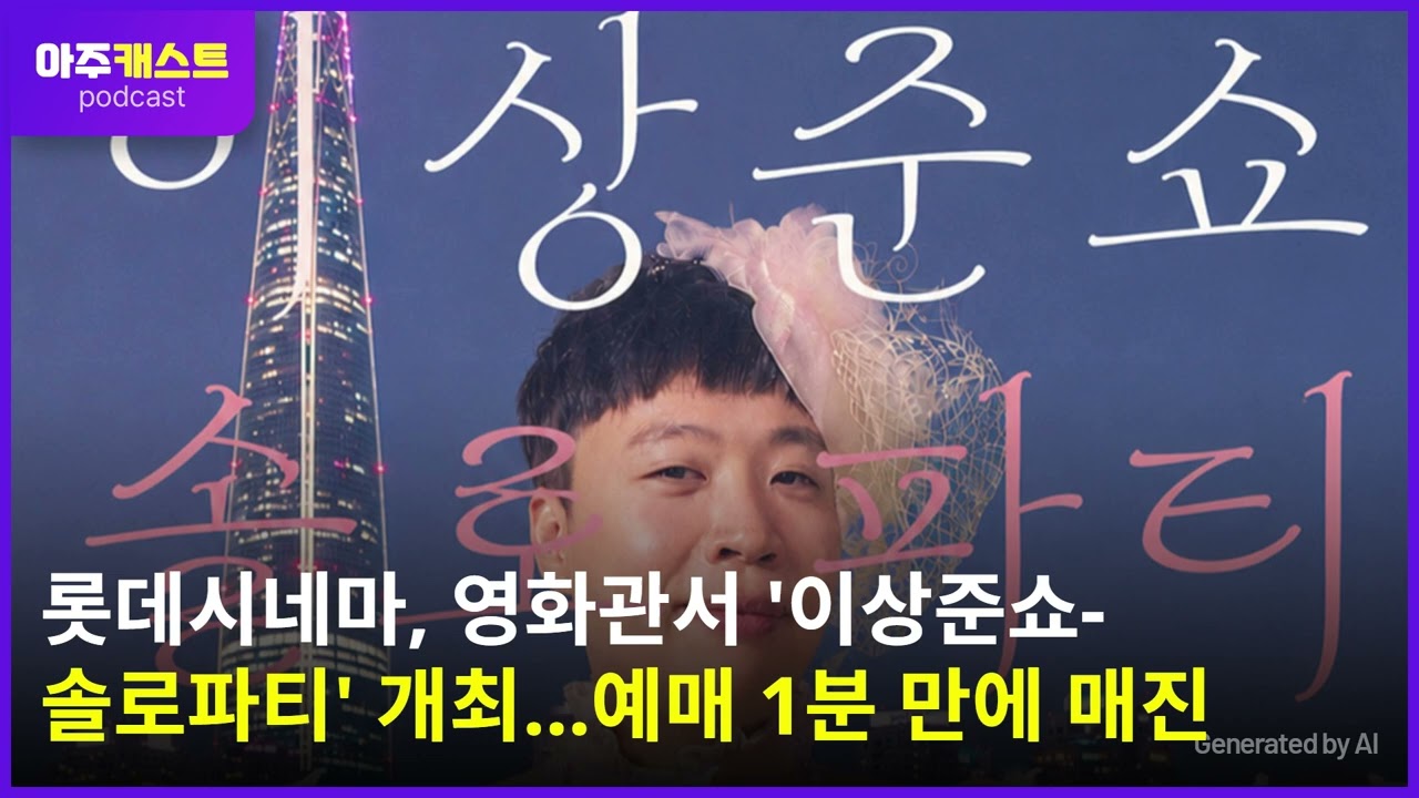 롯데시네마, 영화관서 이상준쇼-솔로파티 개최…예매 1분 만에 매진