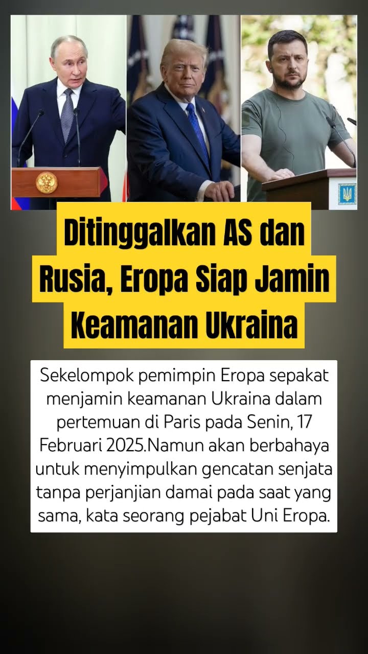 Ditinggal AS, Eropa Akan Jamin Keamanan Ukraina