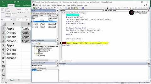 Bài 26  Loại bỏ dữ liệu trùng lặp | VBA for Excel Nâng cao | Học lập trình - YouBo