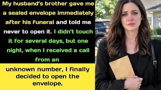 My Husband’s Brother Gave Me a Sealed Envelope After His Funeral—Then I Got a Strange Call