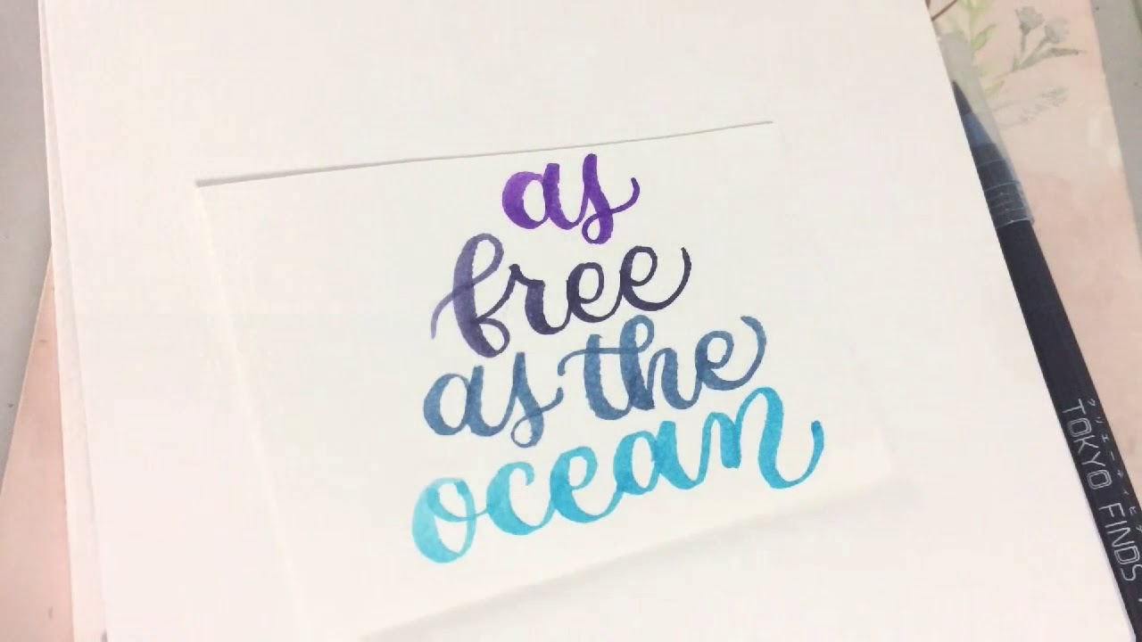 Brush Pen Calligraphy Easy Tutorial Sample | ArtsyLetters - YouTube