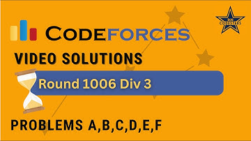 Codeforces round 1006 (Div 3) (A - F) Post Contest Discussion by Jenil Shah