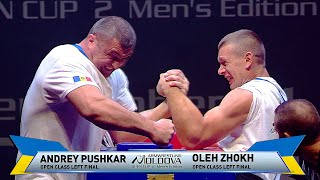 ZHOKH v PUSHKAR | OPEN LEFT| MOLDOVA OPEN 2018 ARM WRESTLING HIGHLIGHTS (PART 7)