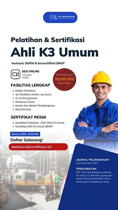 Alur Pelaksanaan Program pelatihan & Sertifikasi BNSP Ahli K3 Umum #k3 #hse #sertifikasi #bnsp