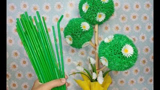 Decoration from cocktail straws / Tree made of cocktail straws