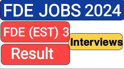 FDE (EST) Teaching Jobs 2024 | Result Announced | Interview Mails
