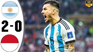 Argentina vs Indonesia 2-0  All Goals & Highlights 2023 - Cristian Romero Goal