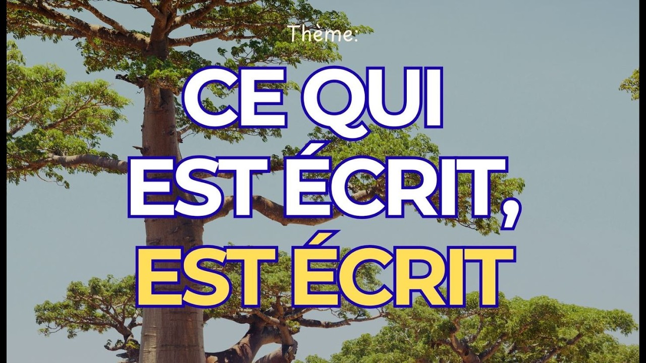 Message du jour : CE QUI ÉCRIT EST ÉCRIT [PART01] - Pasteur Israël LUTEKA