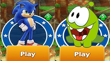Sonic Dash vs Om Nom Run - All Characters Unlocked Android Gameplay Walkthrough 2022