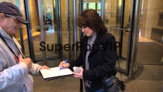 Patricia Heaton with fans at the SiriusXM Radio studio at...