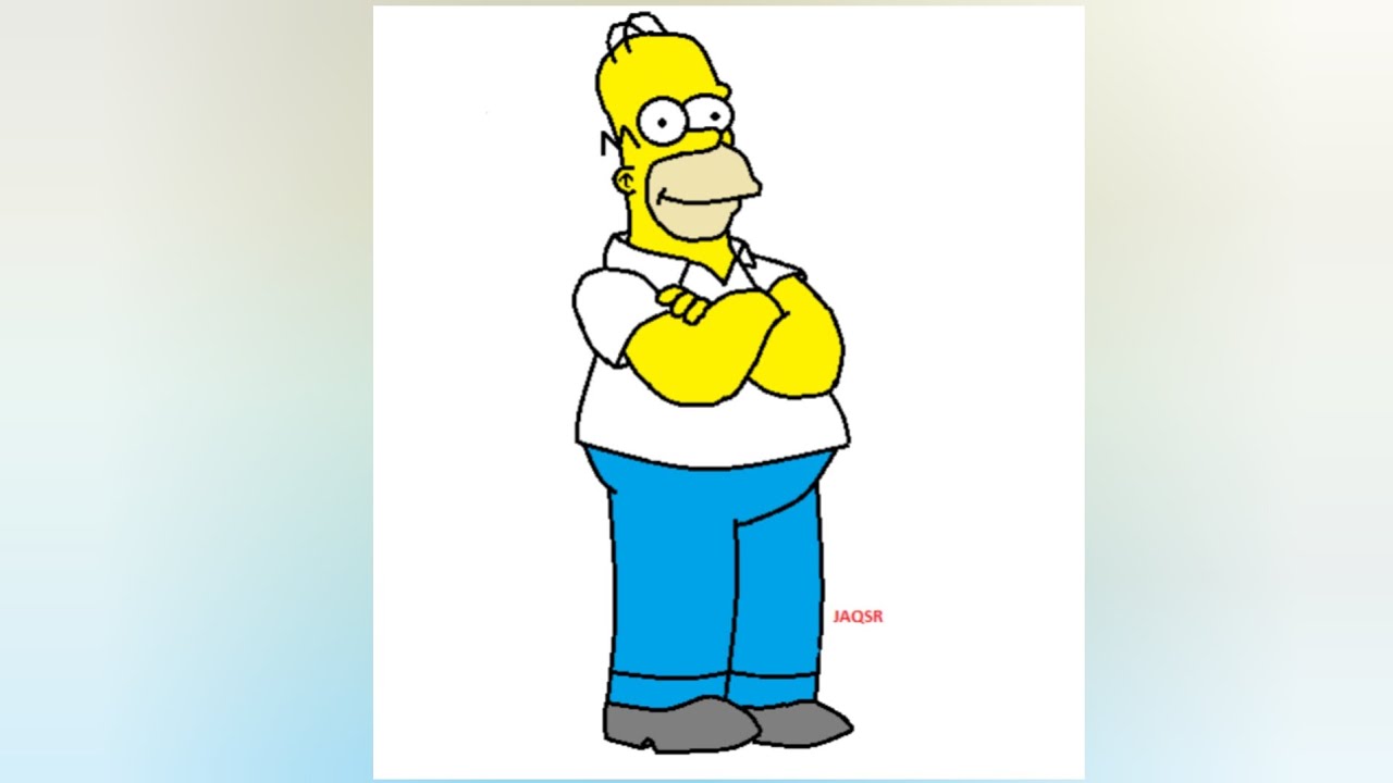 How to Draw Homer Simpson in MS Paint Homer Simpson MS Paint
