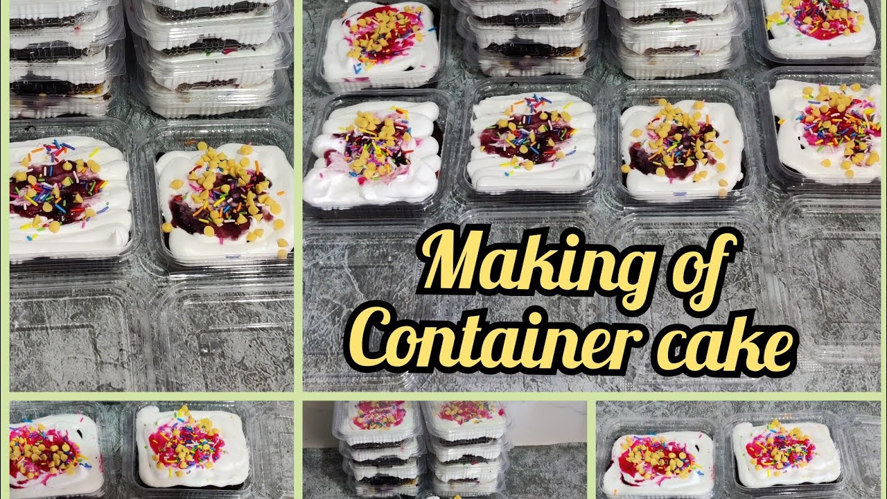 Making of container cake/tub cake/traveling cake/cakeistan by heena ...