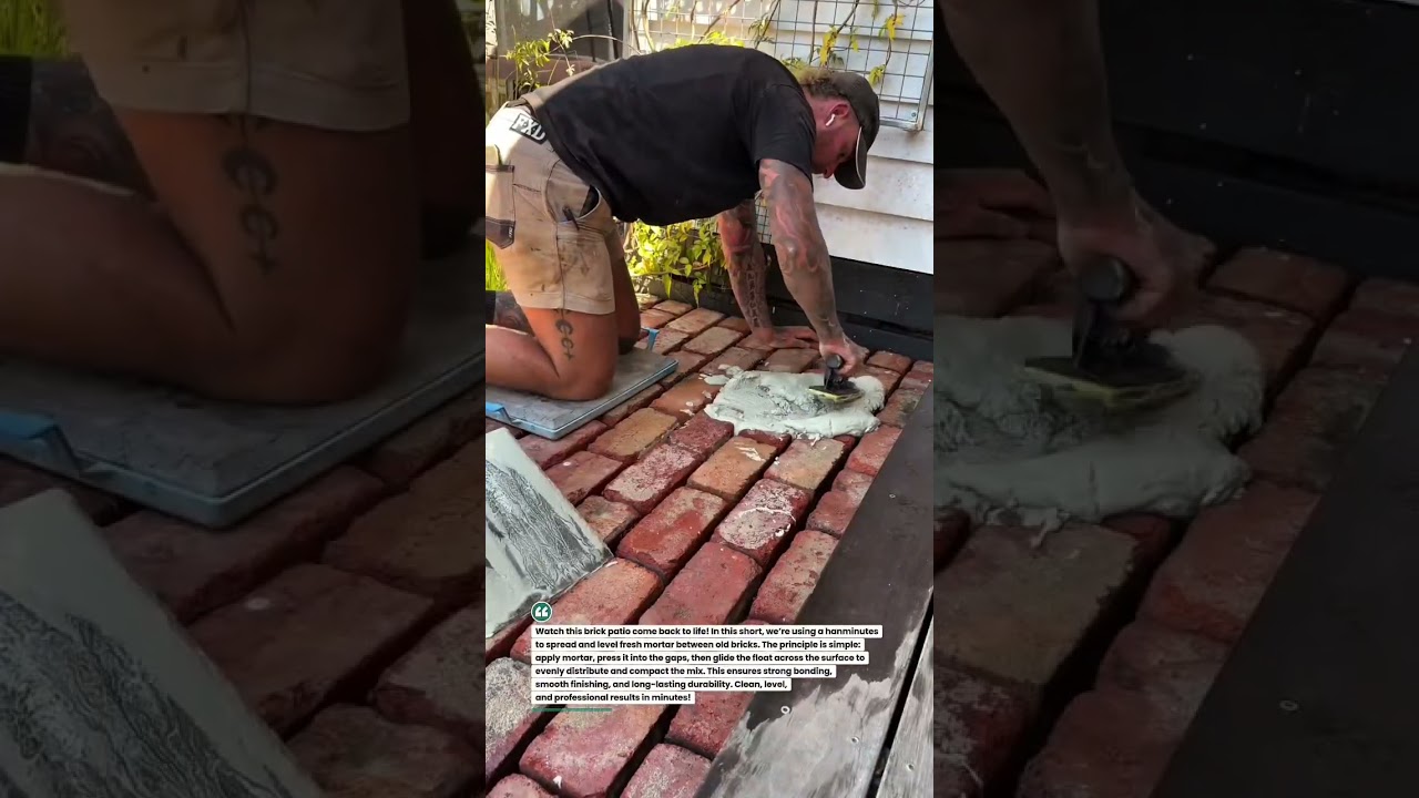 Brick Patio Repair Hack! Fast Mortar Leveling Tool #DIY #Masonry #HomeImprovement