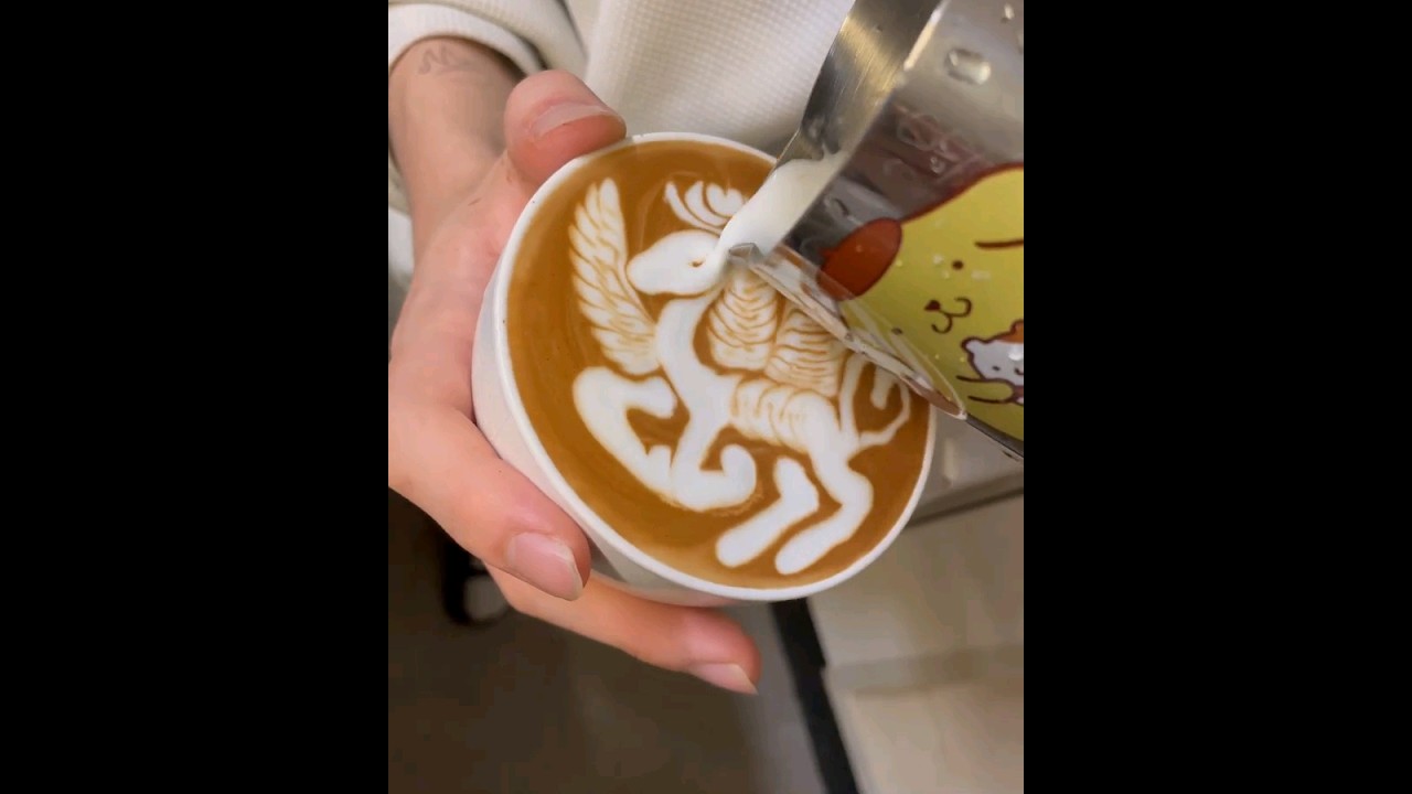 Unicorn 🦄 Latte Art | Coffee Art #baristalife #art #barista [Barista:- @m__yejun]