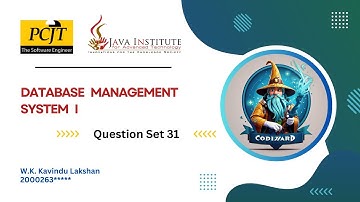 Question Set 31 | Database Management System | Java Institute