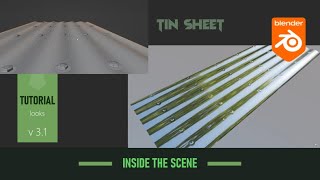 Blender Tutorial: ROOF TIN SHEET first look and INSIDE THE SCENE. EEVEE blender 3.1 tin sheet shader screenshot 1