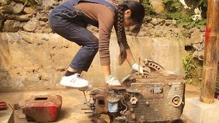 The genius girl repairs the "baby" of the junkyard😍 Reborn the antique big machine｜Lin Guoer