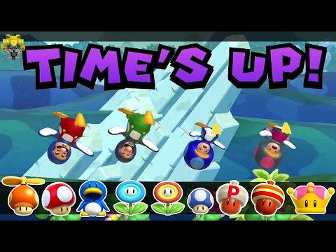 All Character Power-Up Suits Time Up Deaths - New Super Mario Bros. U Deluxe 所有角色特殊能力超時