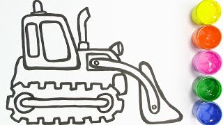 Bulldozer Coloring Pages Learn Colors for children