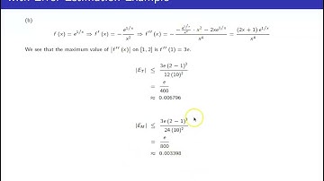 Approximating an Integral with Trapezoidal and Midpoint with Error Estimation Example