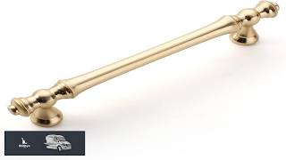 Amerdeco 10 Pack Brushed Brass Cabinet Pulls 5 Inch(128mm) Hole Center Cabinet