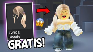 💥NOVO CABELO *GRATIS* ROBLOX - COMO PEGAR O CABELO LOIRO GRÁTIS do TWICE  no ROBLOX! 