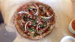 Cauliflower Pizza Crust + It's Vegan, Oil-free, \& Gluten-Free