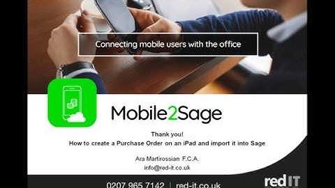 Mobile2Sage : How to create a Purchase Order on an iPad and import it into Sage