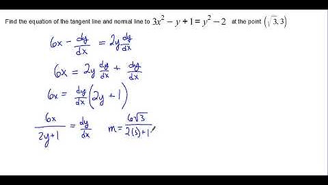 Example of Finding Tangent and Normal Lines Using Implicit Differentiation