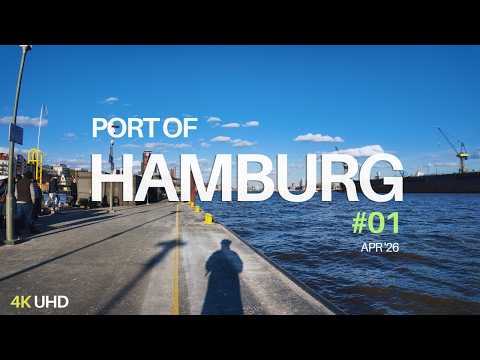 Hamburg Ferry Trip & Walking Tour | Elbe River | Beautiful Sunny Afternoon | 4K UHD ☀️