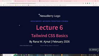 Lecture 6: Tailwind CSS Basic (Project-Part-1)