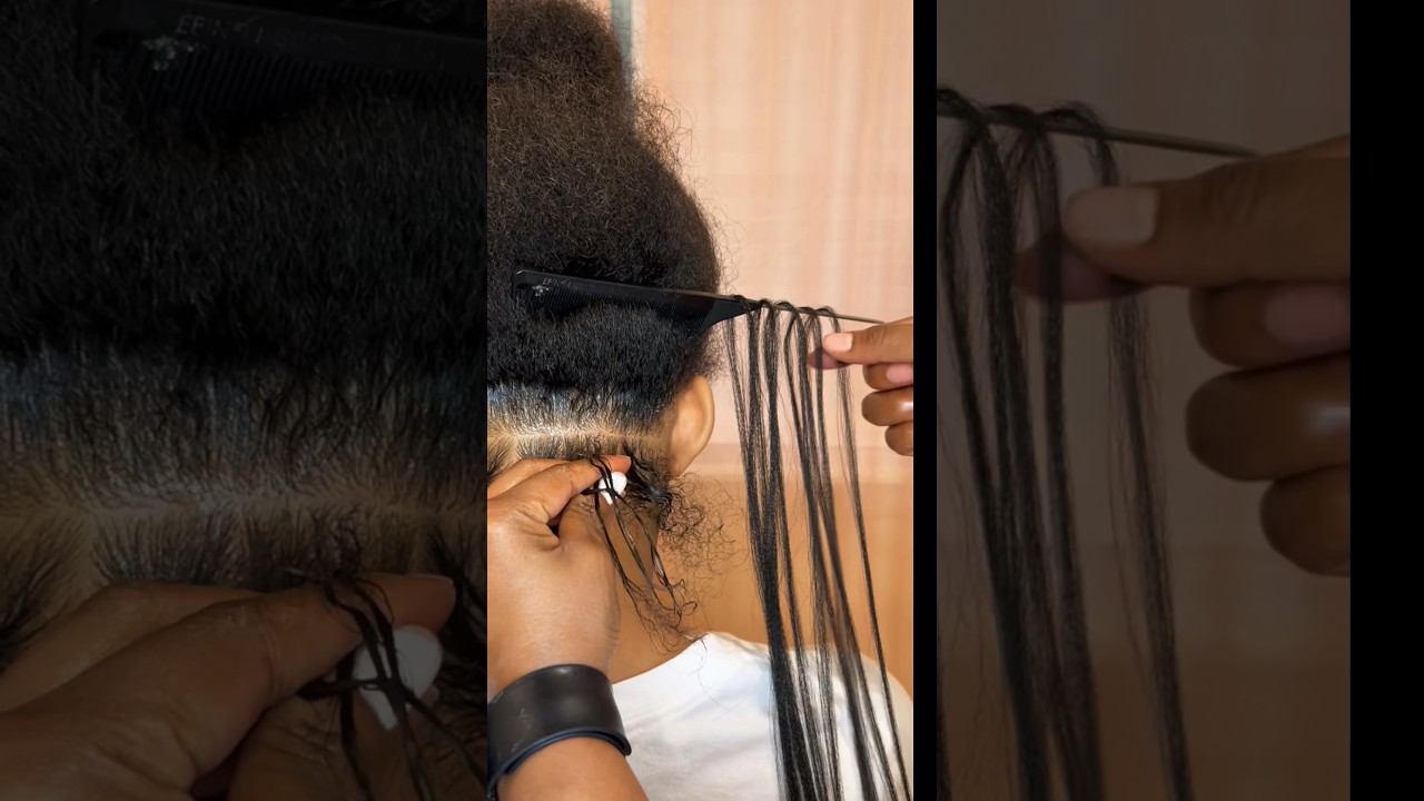Knotless braids. Save time pull as you go #knotlessbraids#braidinghair