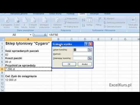 Kurs Excel 2007 Dla Poczatkujacych: Analiza za pomocą narzędzia "Szukaj Wyniku"