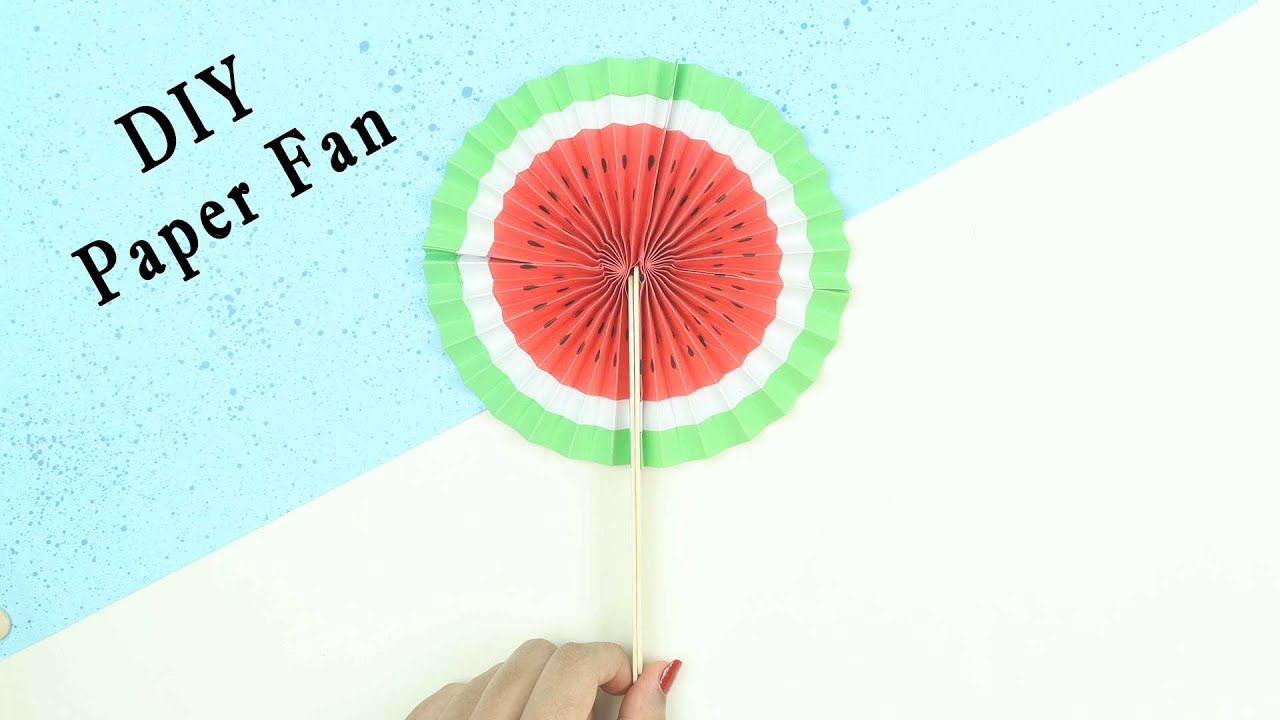 Cute Paper Pop Up Fans /DIY Watermelon Hand Fans making paper fan /how to  make a japanese paper fan 