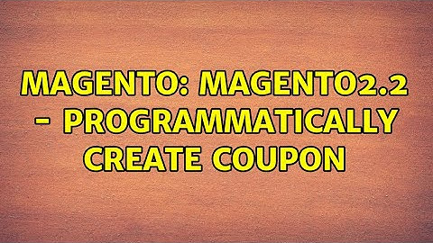 Magento: magento2.2 - programmatically create coupon (3 Solutions!!)