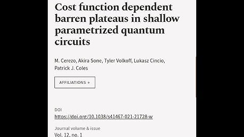 Cost function dependent barren plateaus in shallow parametrized quantum circuits | RTCL.TV