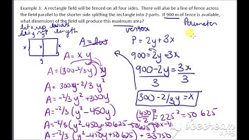 MPM2D 6.1b Completing the square Maxima and Minima Word Problems