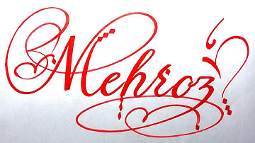 Mehroz Name Signature Calligraphy Status | How to write with Cut Maker  #calligraphy #cursive