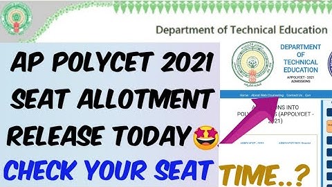 AP Polycet 2021 1st Phase Seat Allotment Release Today 🤩//Check your seat
