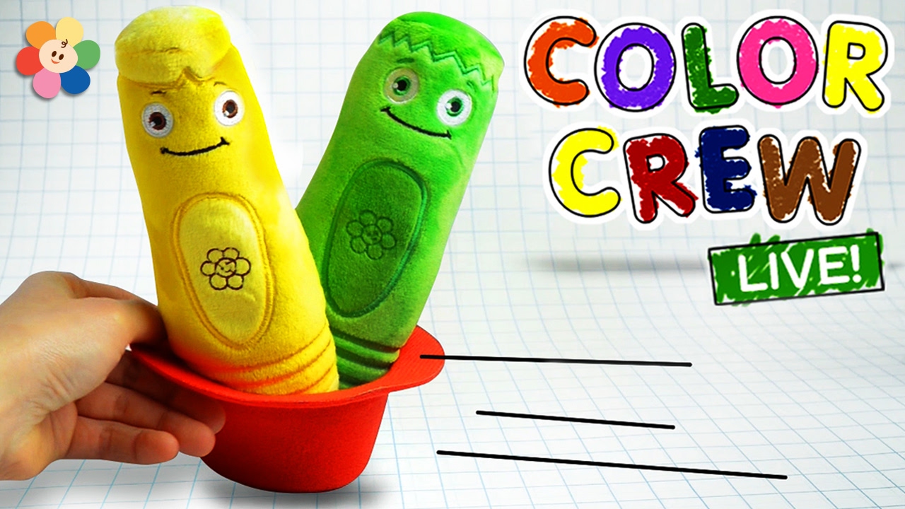 interactive color crew plush set