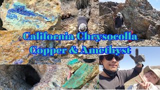 California Chrysocolla Copper & Amethyst! | Rock Hounding & Mining | Mojave Desert Gems