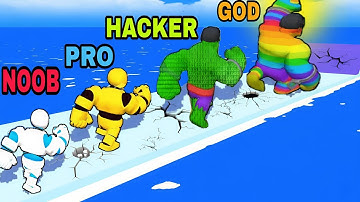 Wow Amazing Gameplay ★NOOB VS PRO VS HACKER VS GOD in Giant Run: Smash & Crash