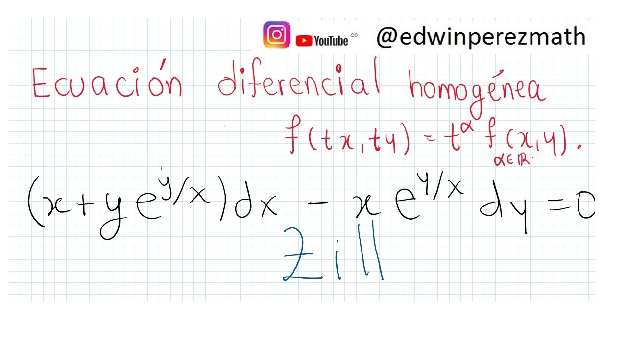 14 (x+ye^(y/x))dx-xe^(y/x)dy=0 Ecuación homogénea M(x,y)dx+N(x,y)dy=0 Zill. Sustitución y=ux, x=vy.