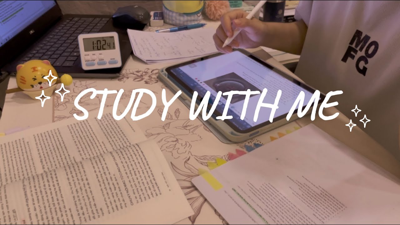 Study with me | 1:30:00 | Background noise | ASMR (◍•ᴗ•◍)