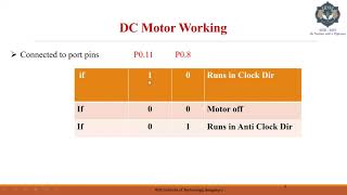 Microcontroller & Embedded Systems -Interfacing and control of DC Motor