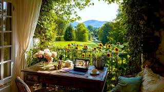 Spring Balcony ASMR Ambience 🌻☕ Nature Sounds (Birds + Stream) for Study, Calm & Relax, Read