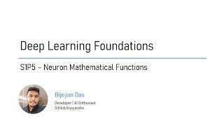Deep Learning with PyTorch | S1P5 | Affine transformation & Activation Functions of a Neuron