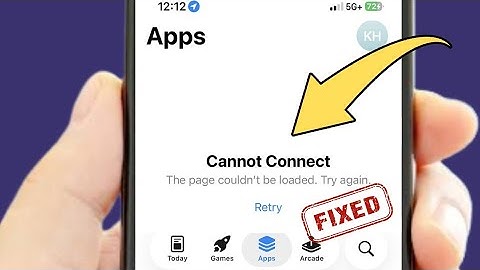 App Store Cannot Connect: The Page Couldn