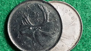 1968 Canadian Quarters Silver or Nickel